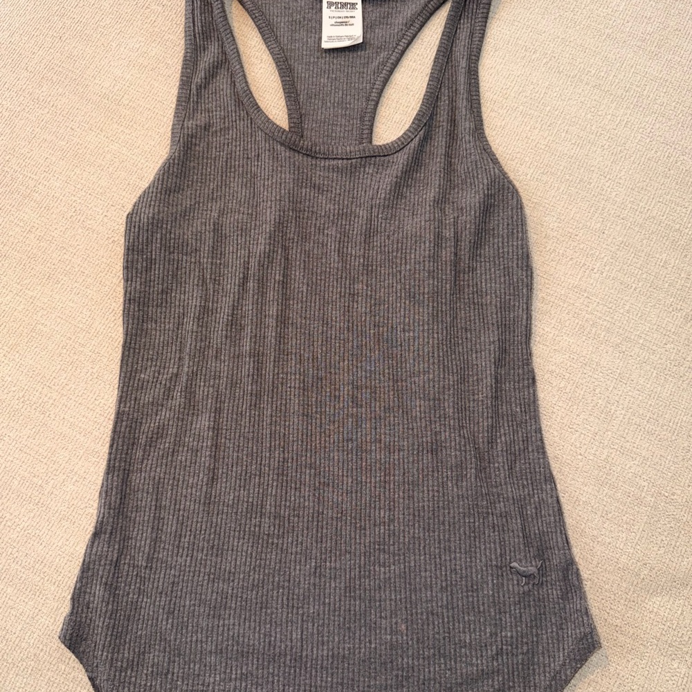 PINK Victoria's Secret Charcoal Ribbed Tank Top